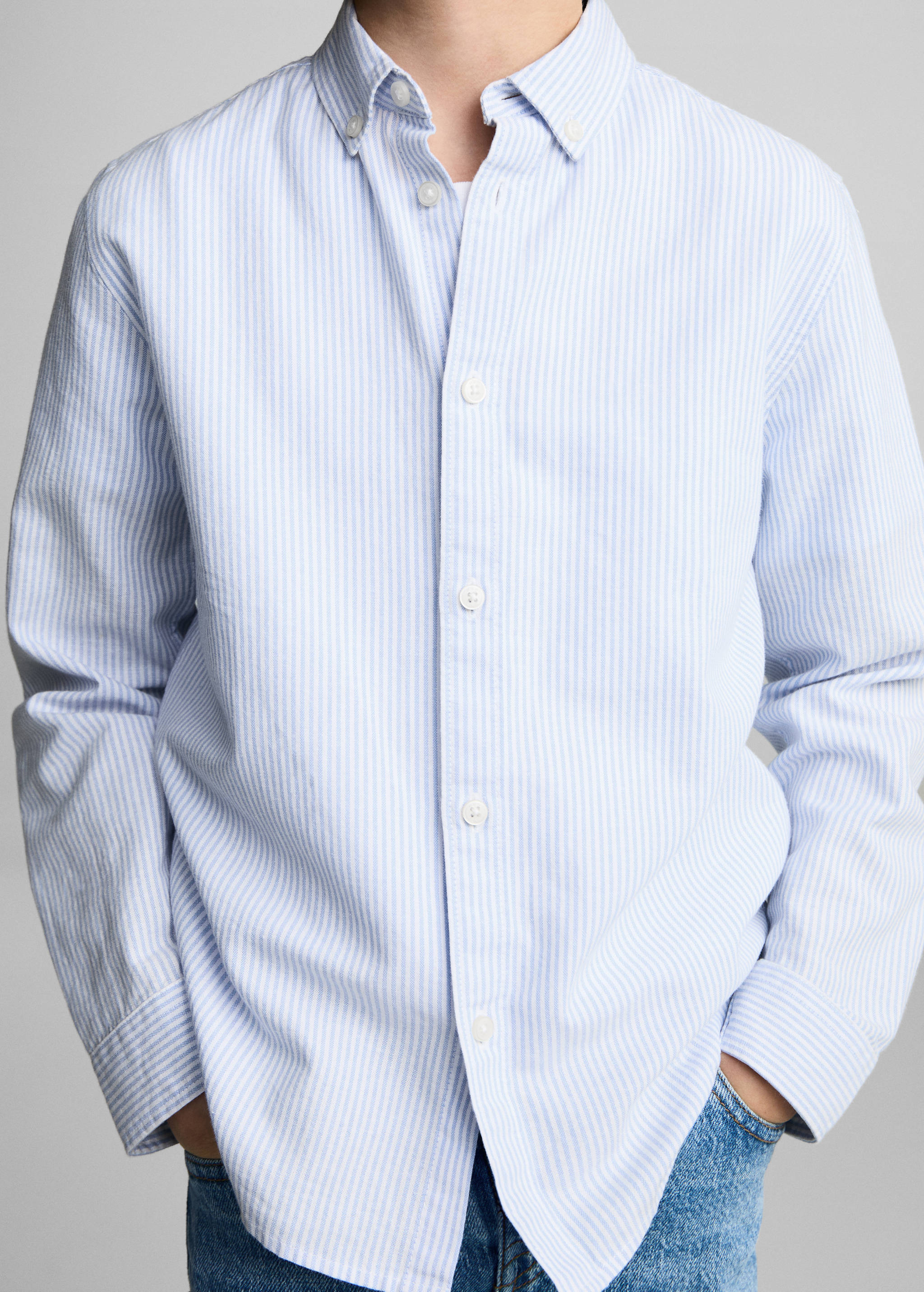 100% cotton Oxford striped shirt - Details of the article 3