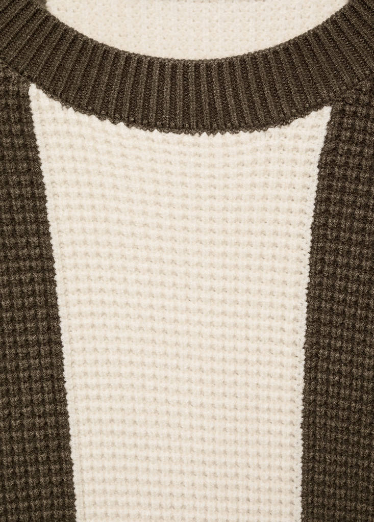 Knit striped sweater — Khaki