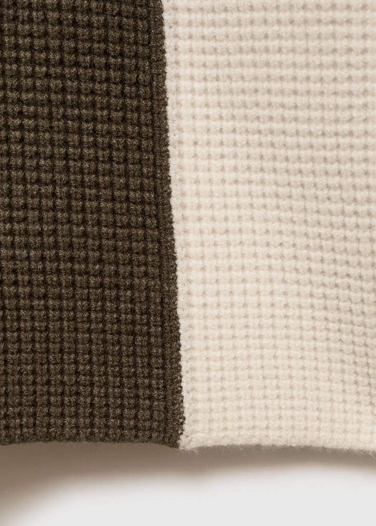 Knit striped sweater — Khaki