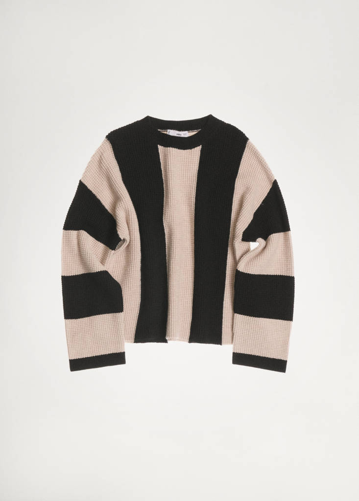 Knit striped sweater — Black
