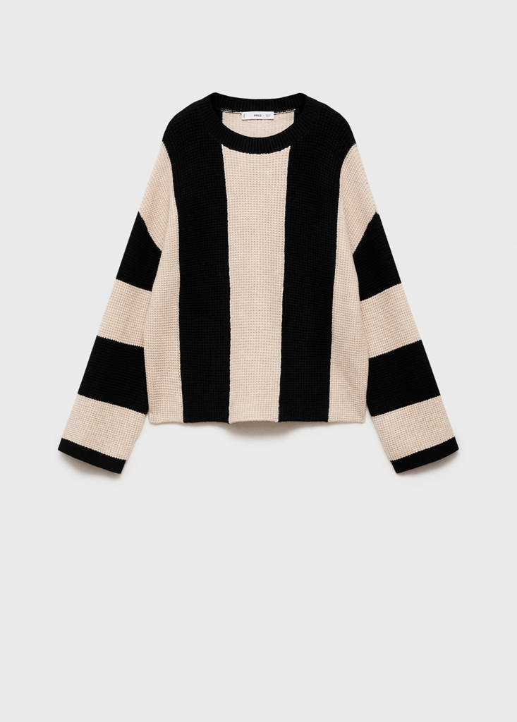 Knit striped sweater — Black
