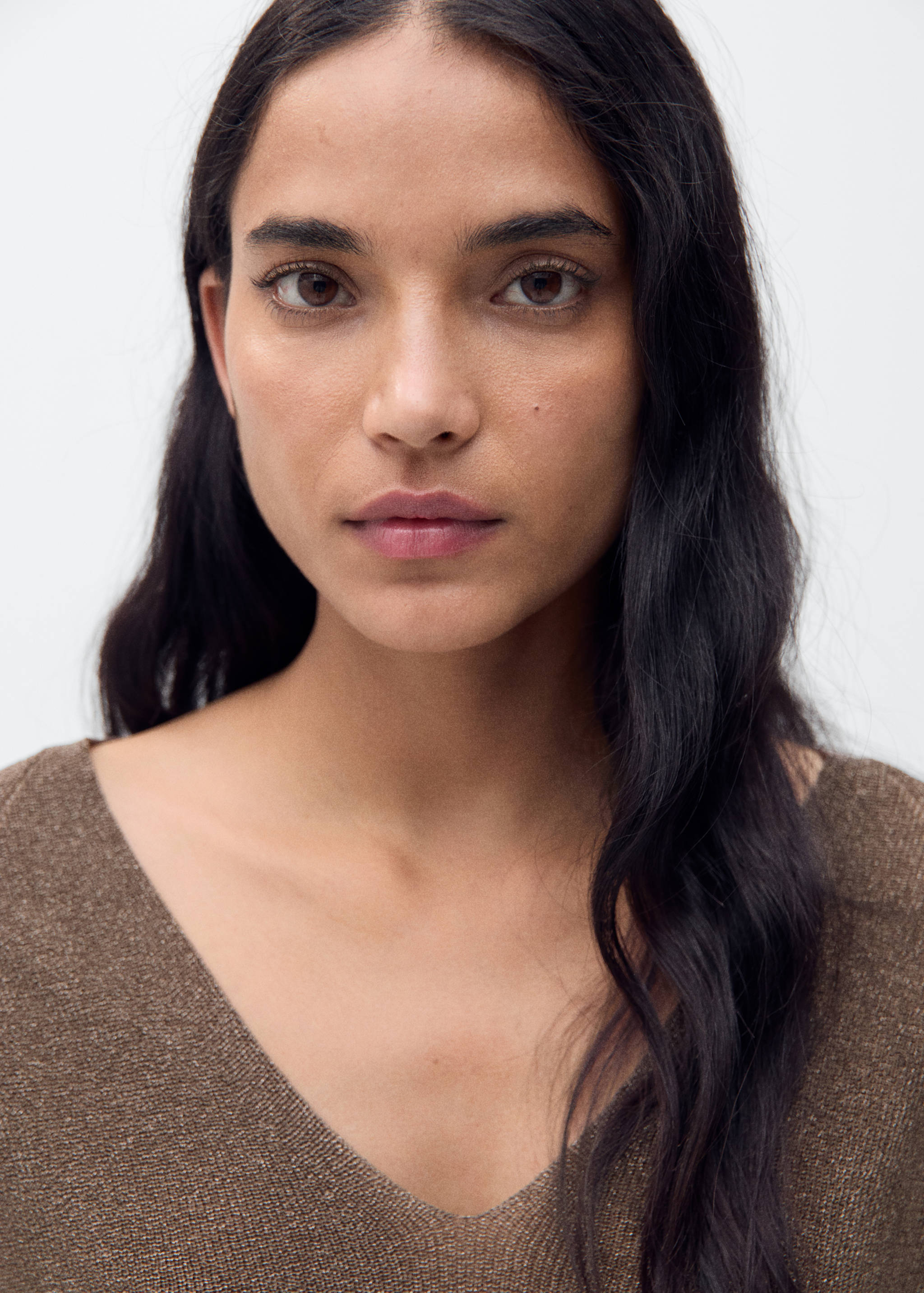 V-neck lurex sweater - Details of the article 1