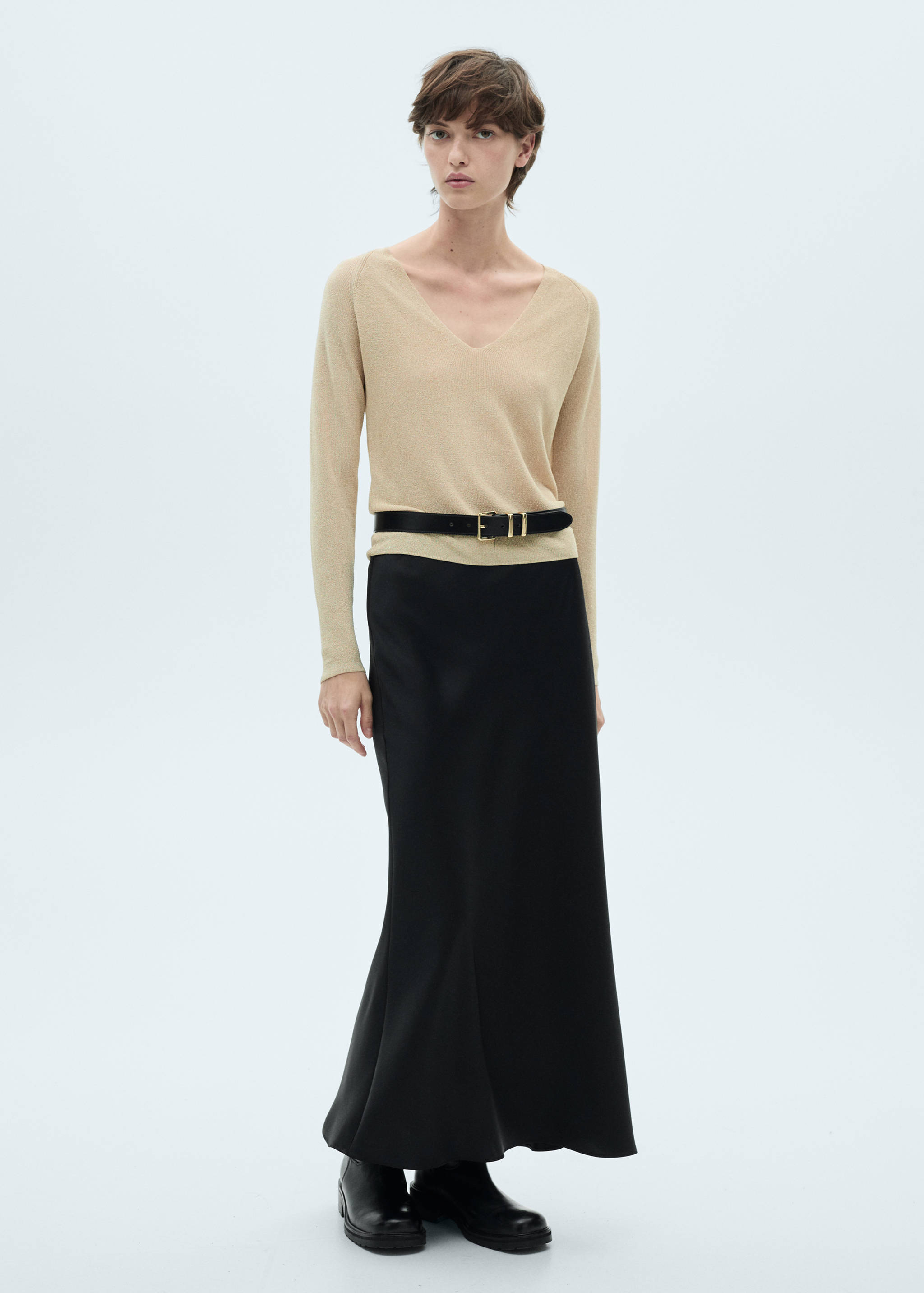 V-neck lurex sweater - General plane