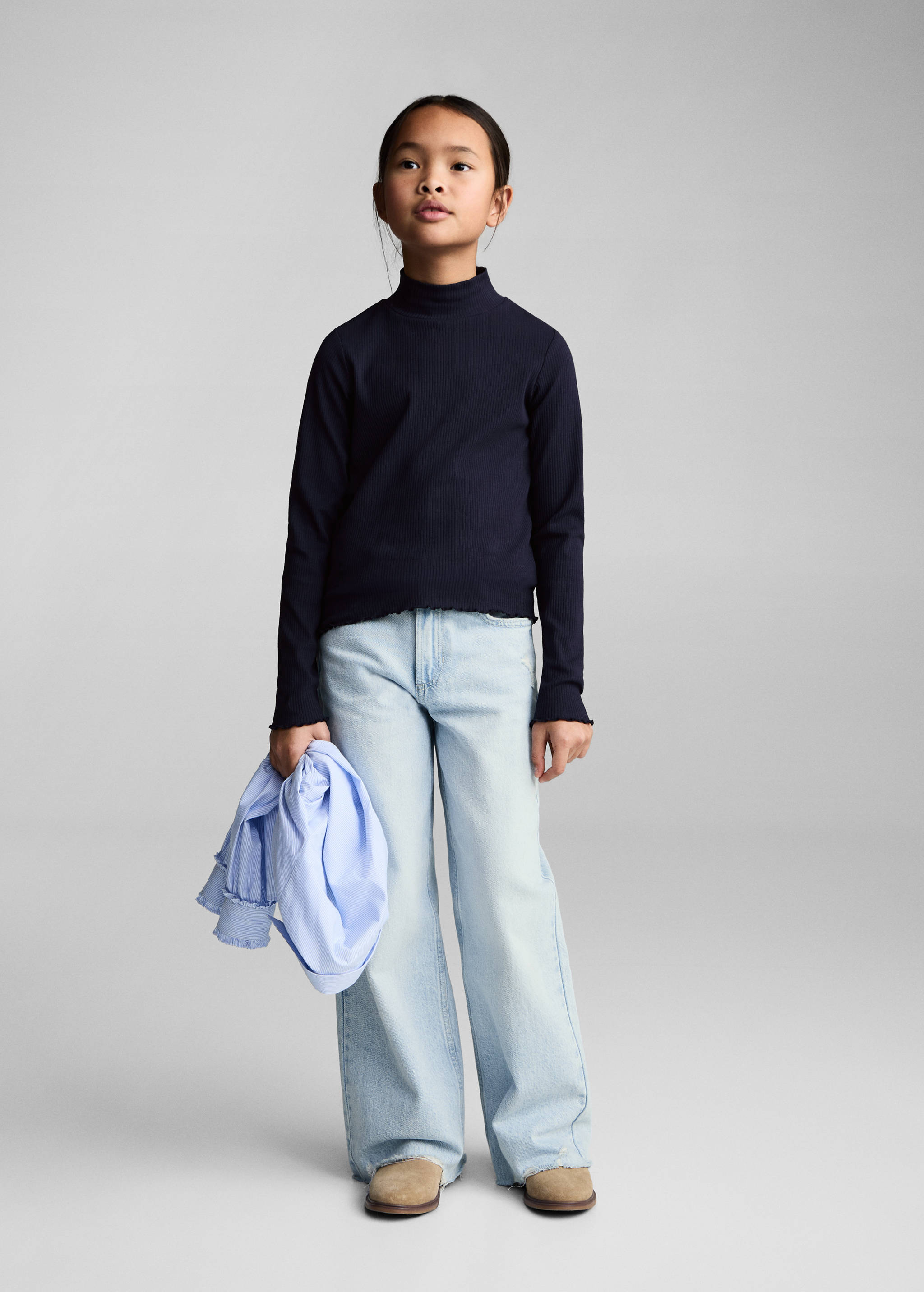 Ribbed high neck t-shirt - General plane