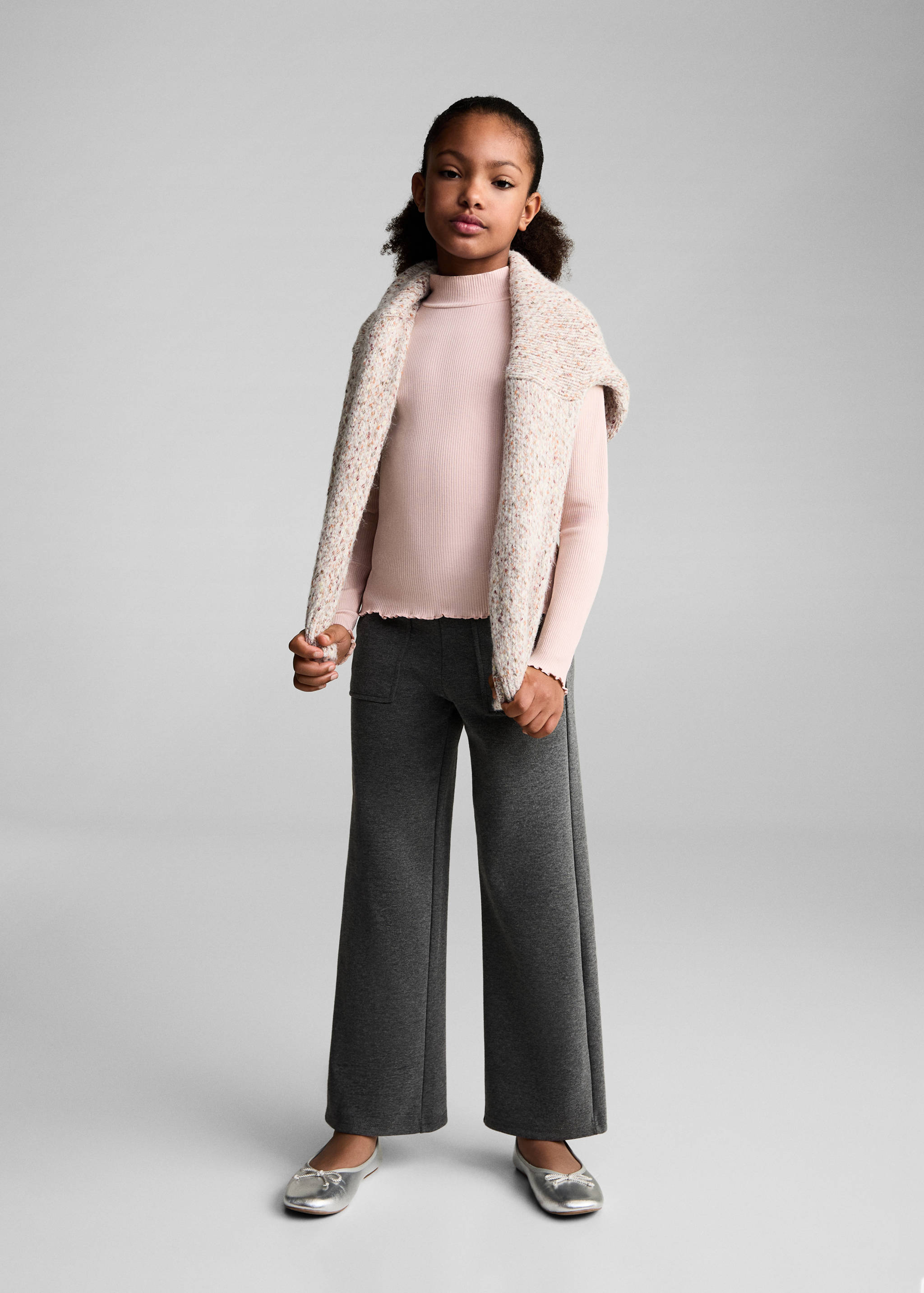 Camiseta canalé cuello alto - Plano general