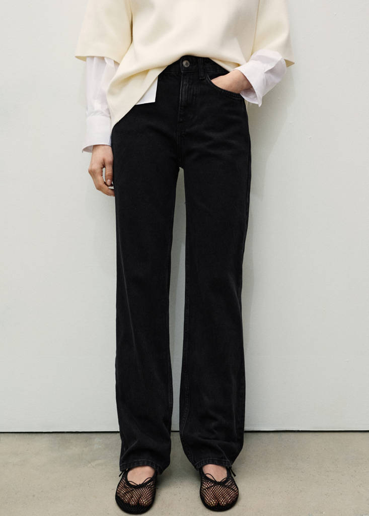Matilda medium-rise straight-fit jeans — Black denim