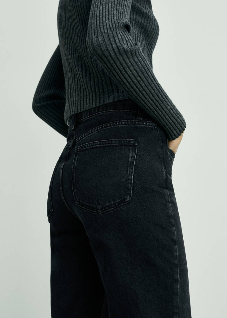 Matilda medium-rise straight-fit jeans — Black denim