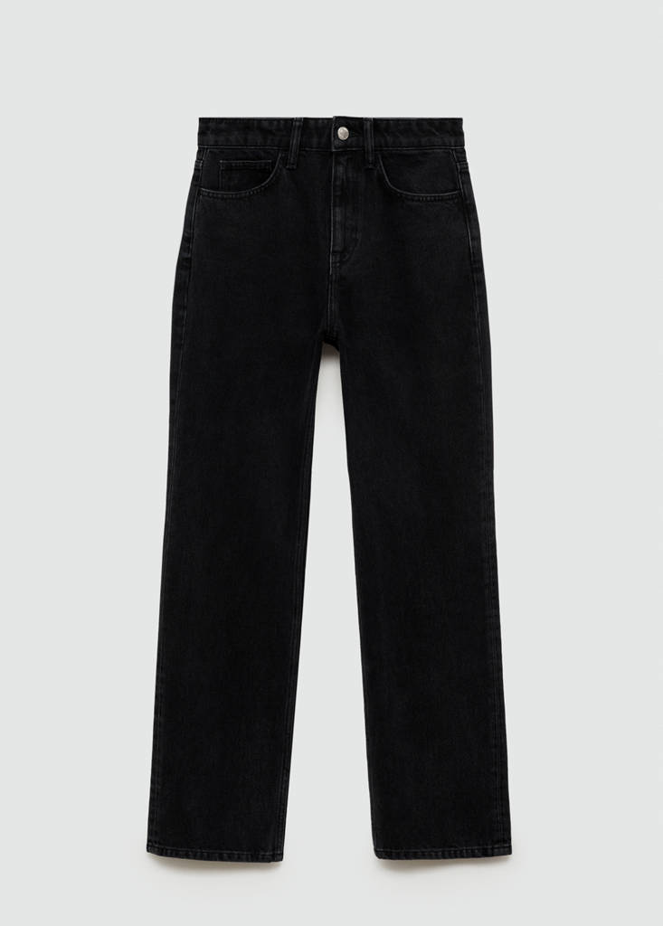 Matilda medium-rise straight-fit jeans — Black denim