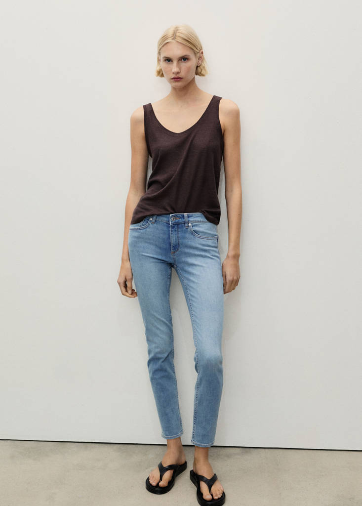 Push-up low-rise skinny jeans — Medium Blue
