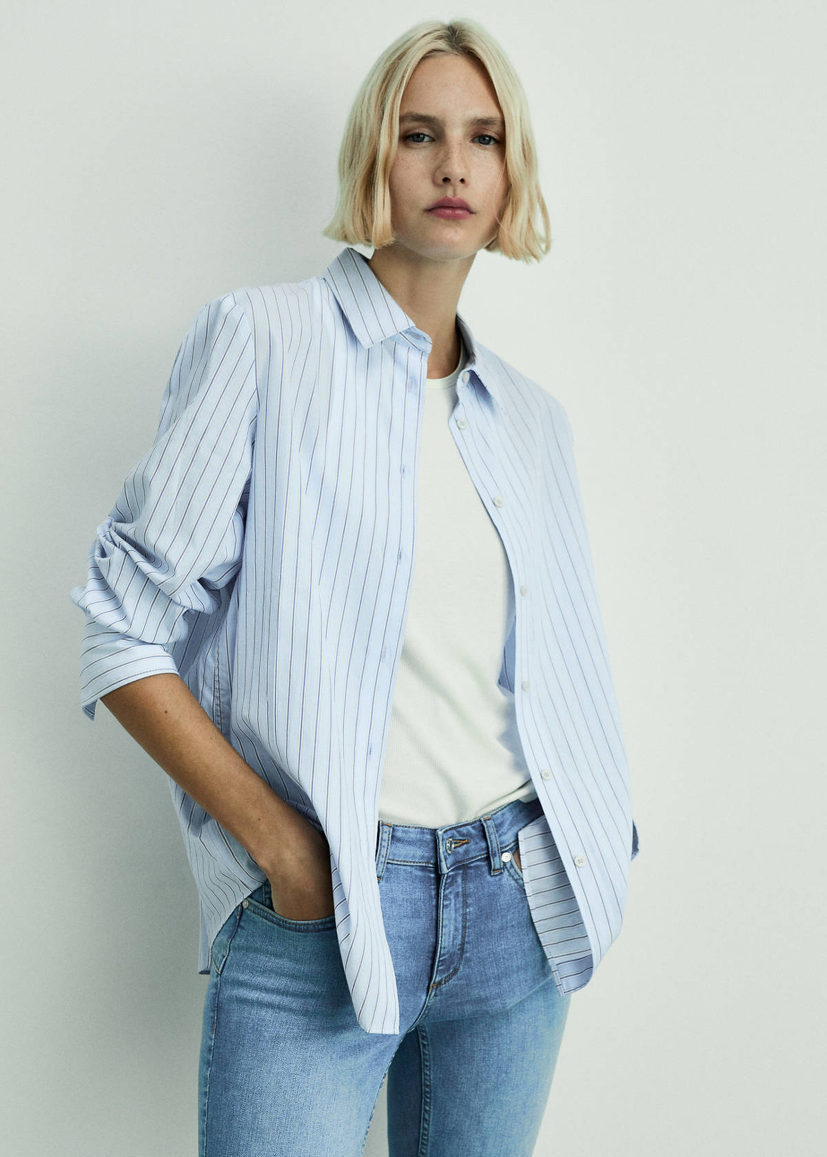 Push-up low-rise skinny jeans — Medium Blue