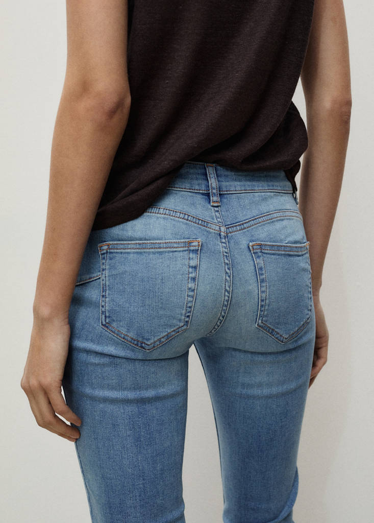 Push-up low-rise skinny jeans — Medium Blue