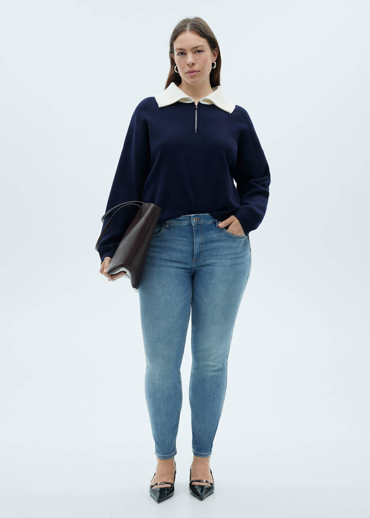 Push-up low-rise skinny jeans — Medium Blue