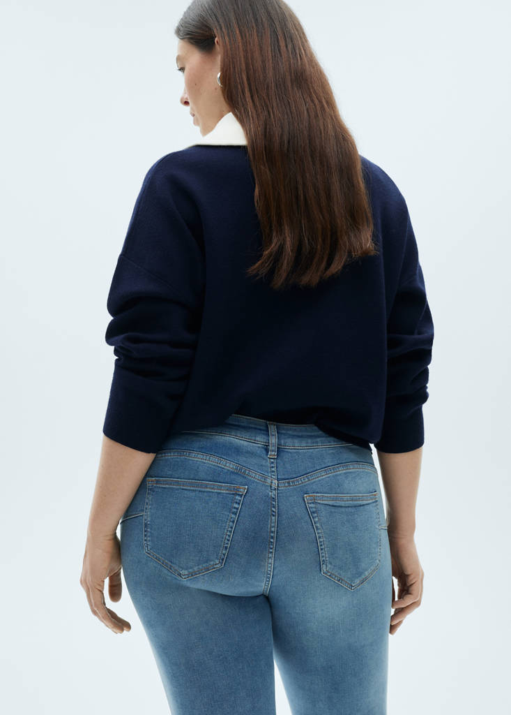 Push-up low-rise skinny jeans — Medium Blue