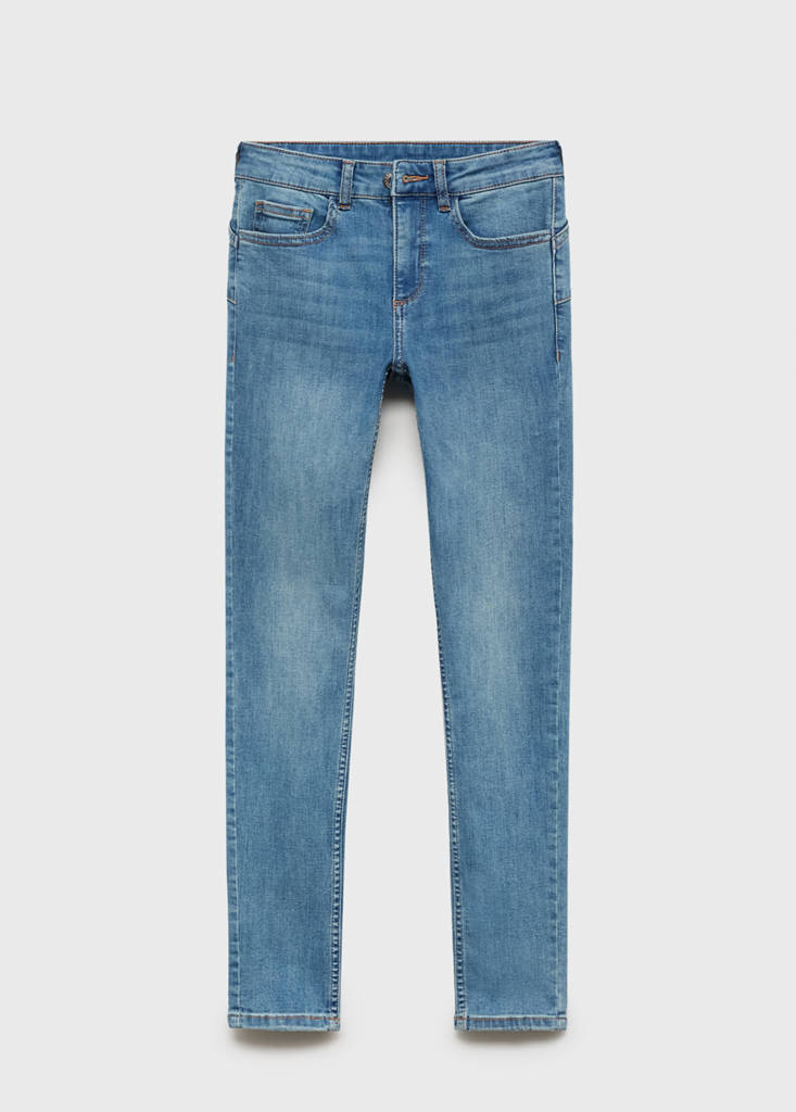 Push-up low-rise skinny jeans — Medium Blue