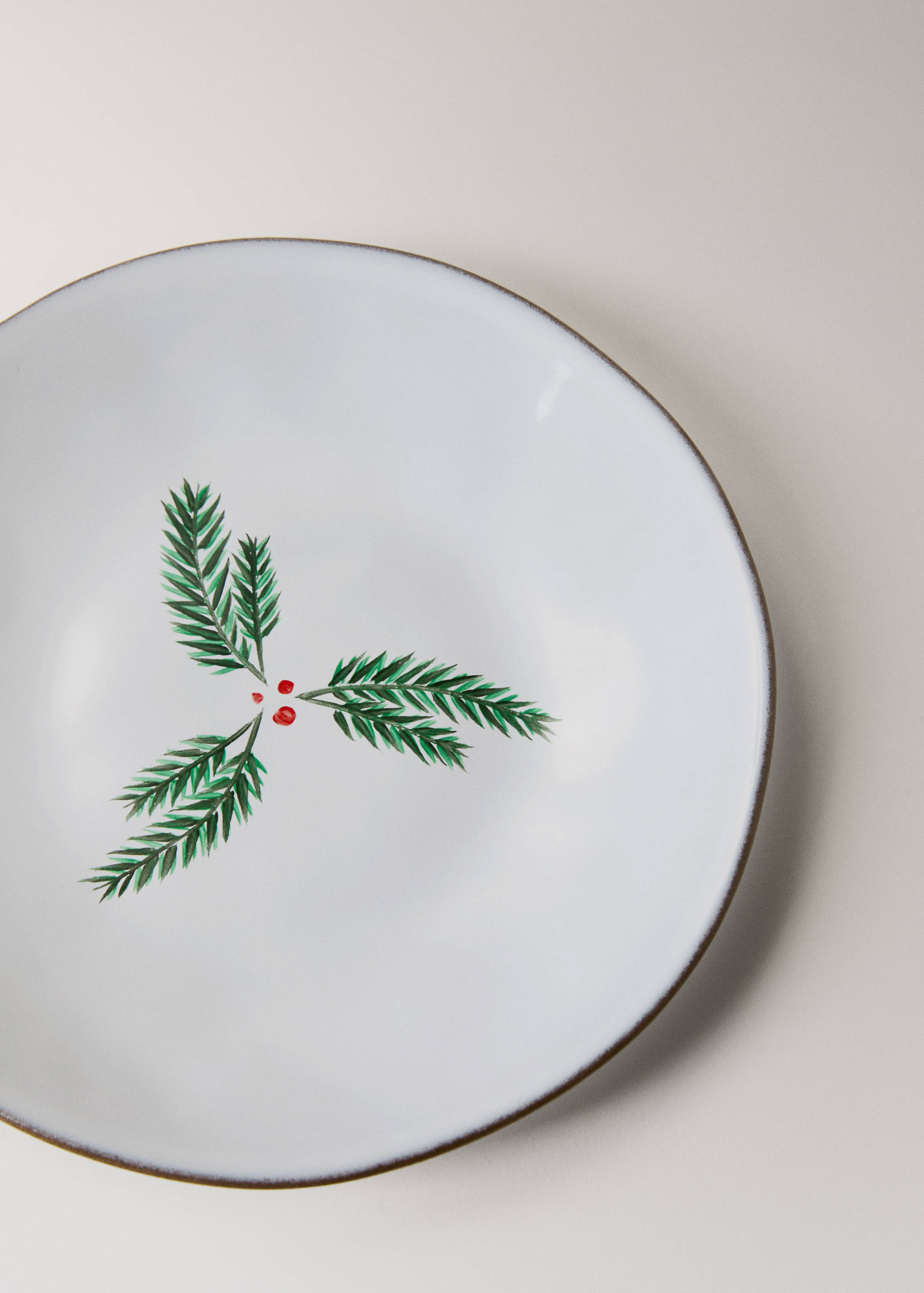 Stoneware dessert plate with contrast rim - Details of the article 1