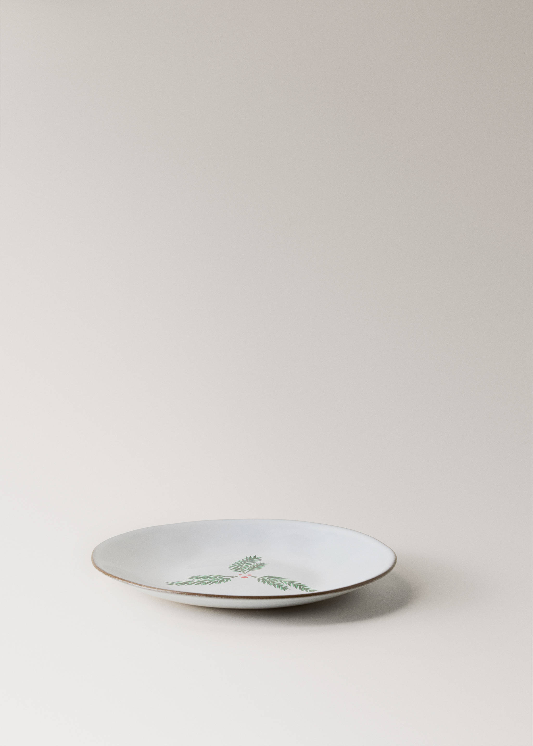 Stoneware dessert plate with contrast rim - Details of the article 2