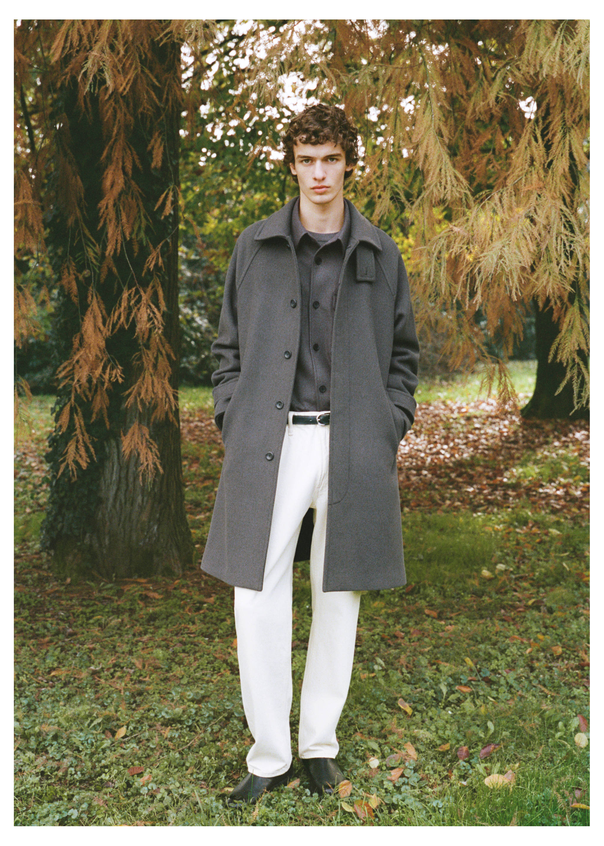 Long recycled wool coat - Details of the article 3, Khaki. Ref: 87020576-01.
