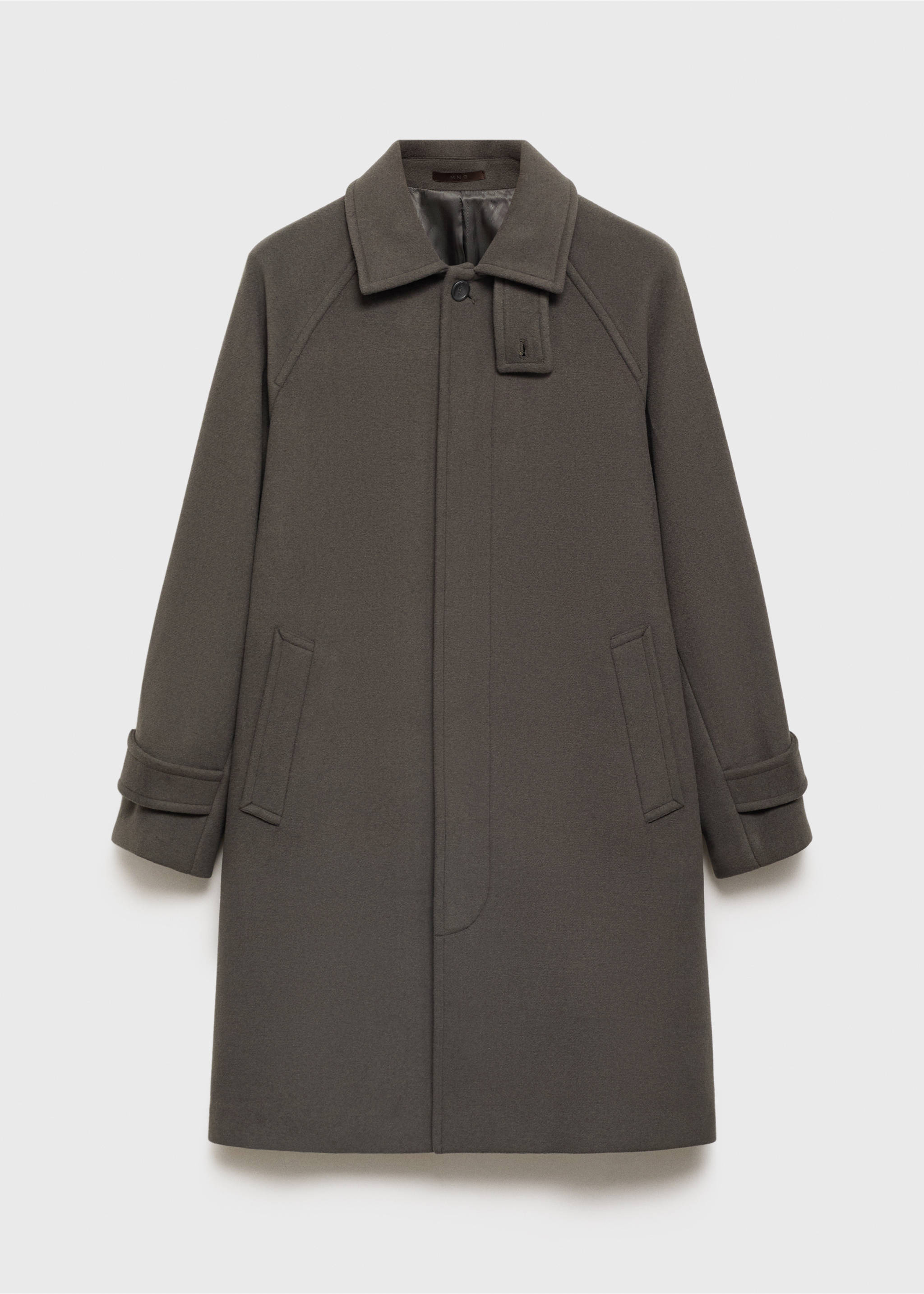 Long recycled wool coat - Article without model, Khaki. Ref: 87020576-01.