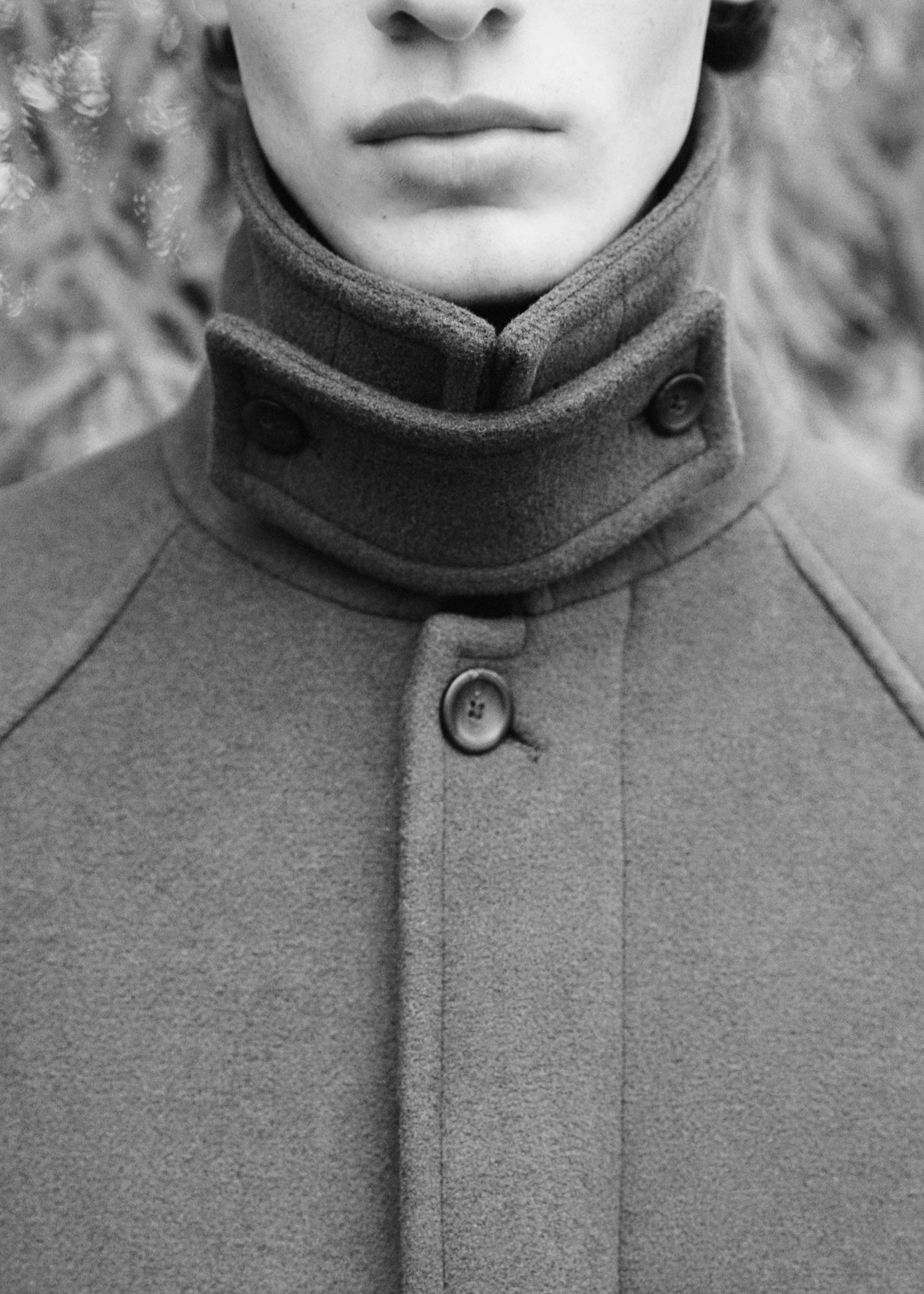 Long recycled wool coat - Details of the article 5, Khaki. Ref: 87020576-01.