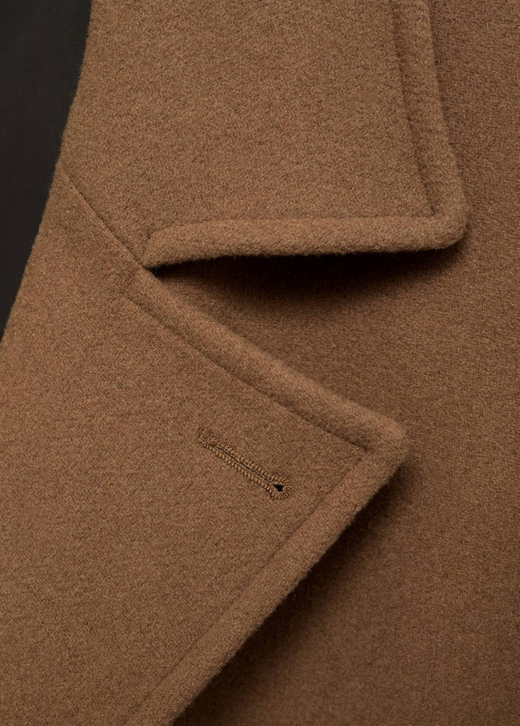 Wool double-breasted coat — Medium Brown
