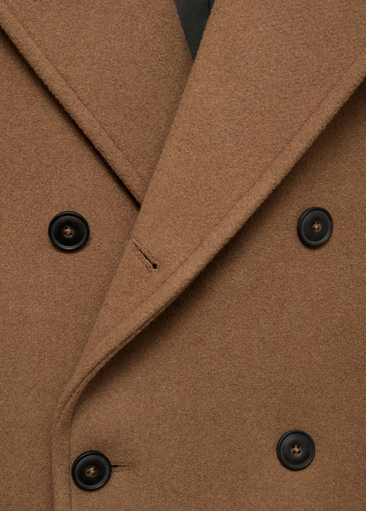 Wool double-breasted coat — Medium Brown