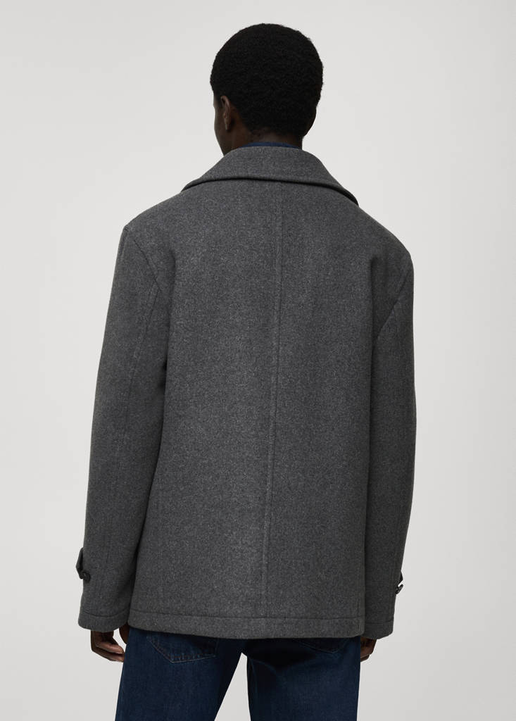 Wool double-breasted coat — Medium Heather Grey