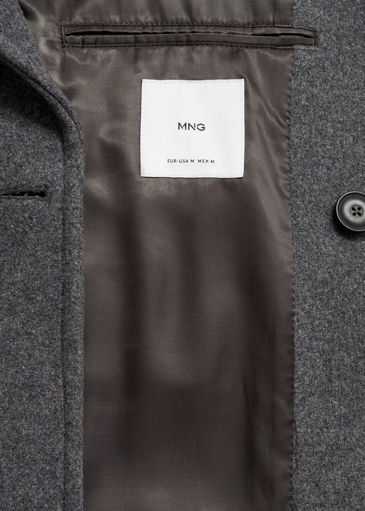 Wool double-breasted coat — Medium Heather Grey
