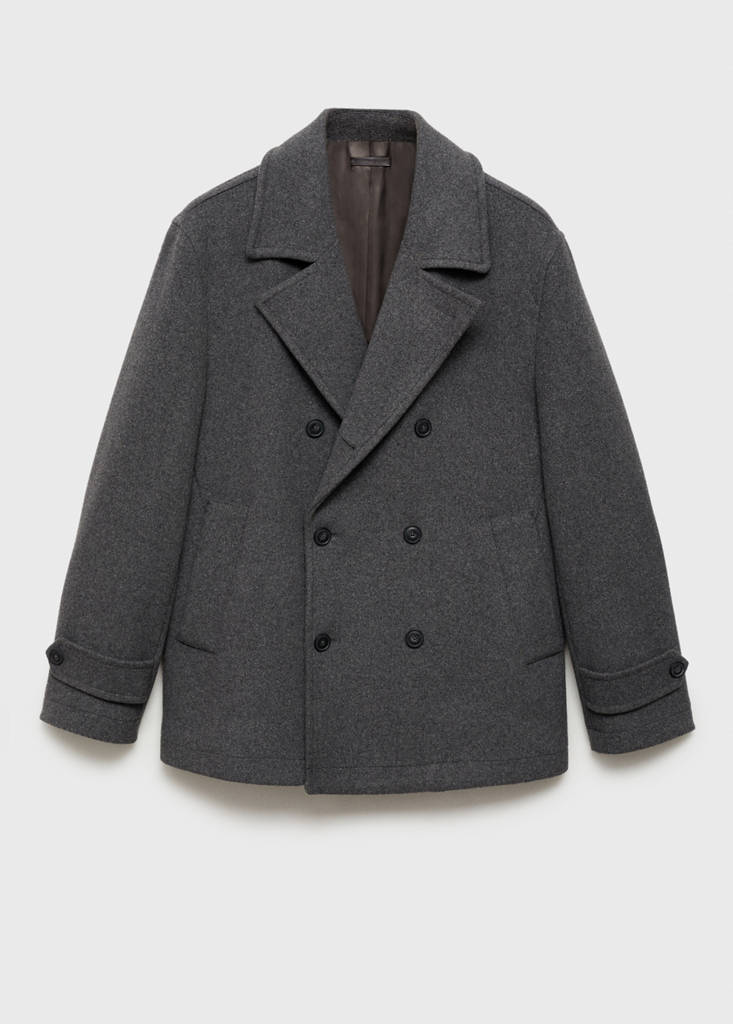 Wool double-breasted coat — Medium Heather Grey