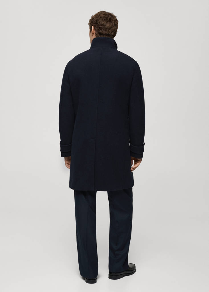 Quilted wool inner coat — Dark Navy