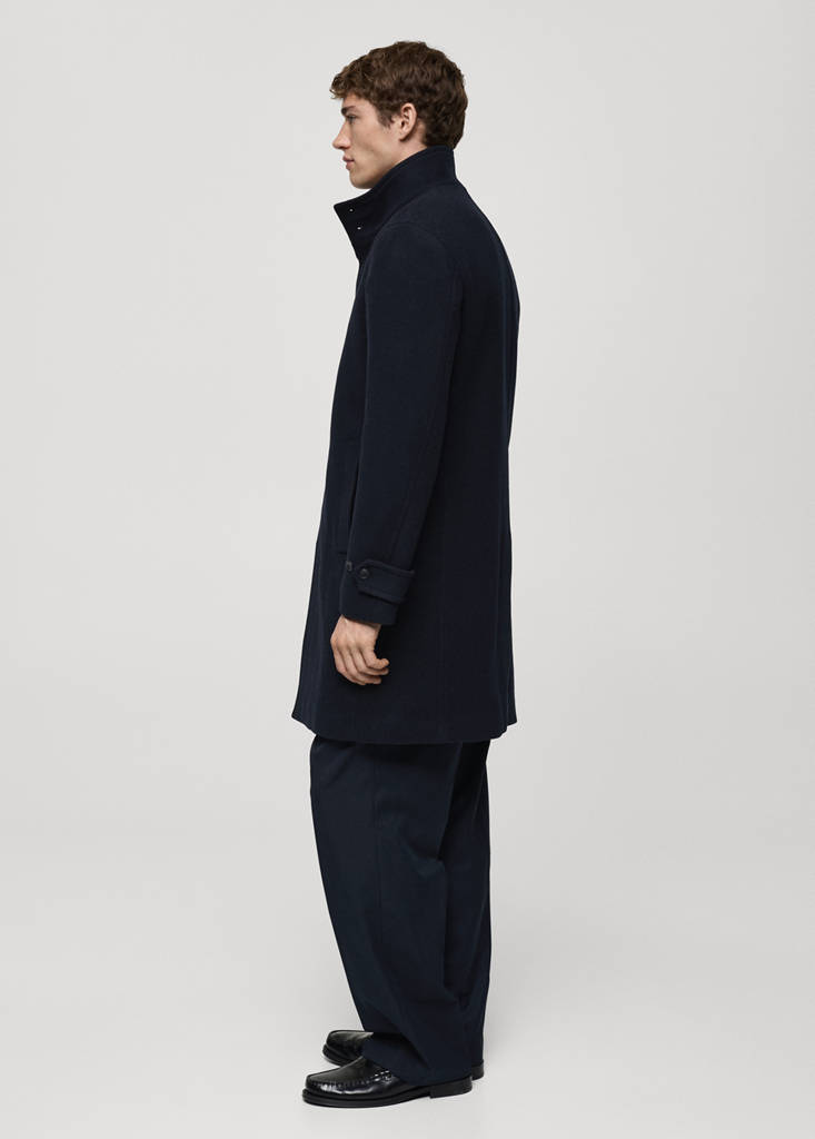 Quilted wool inner coat — Dark Navy
