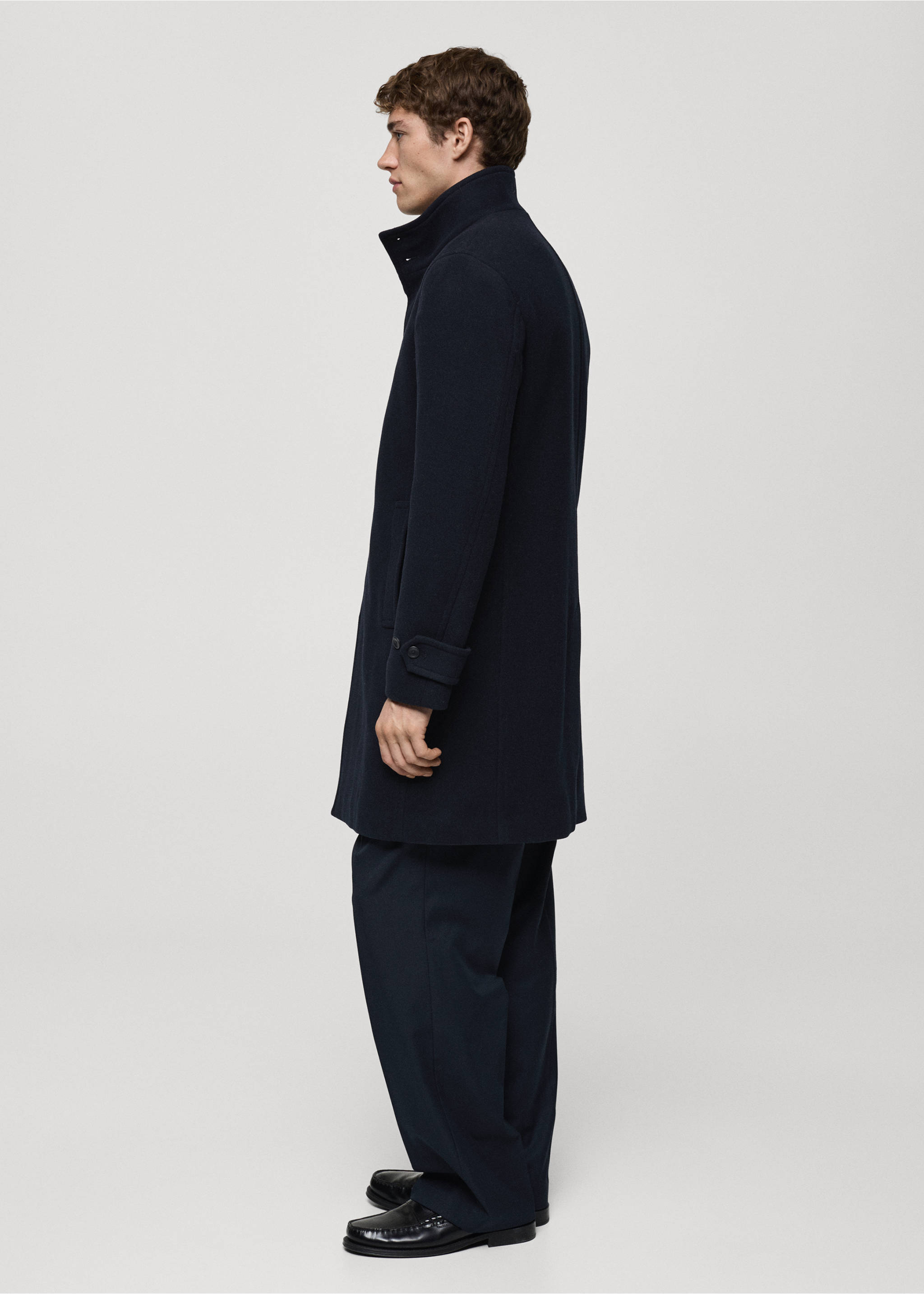 Quilted wool inner coat - Details of the article 2, Dark Navy. Ref: 87020580-00.