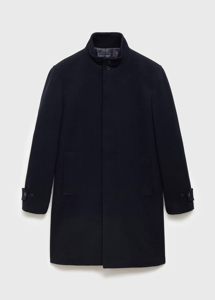 Quilted wool inner coat — Dark Navy