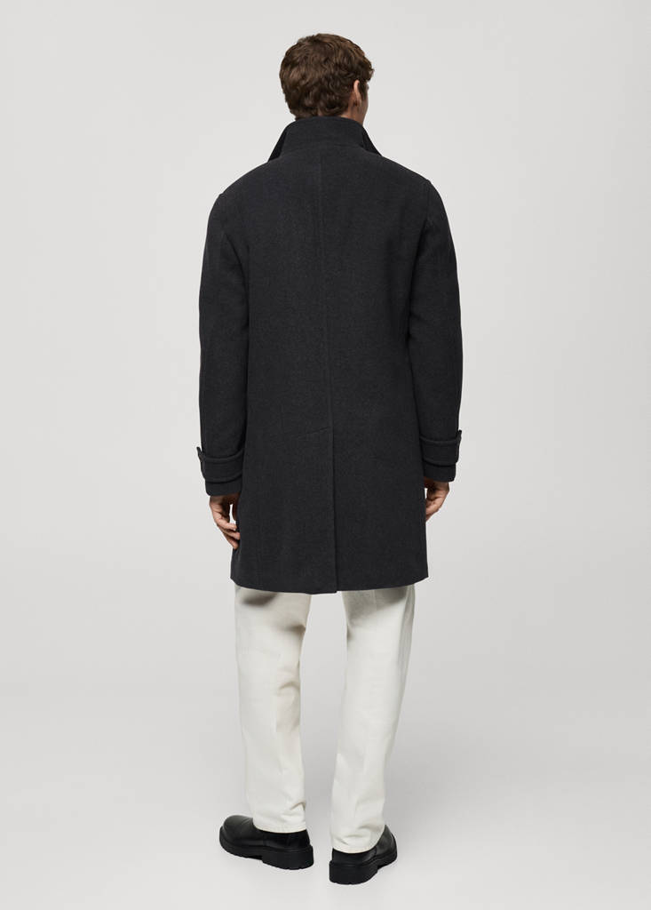 Quilted wool inner coat — Charcoal