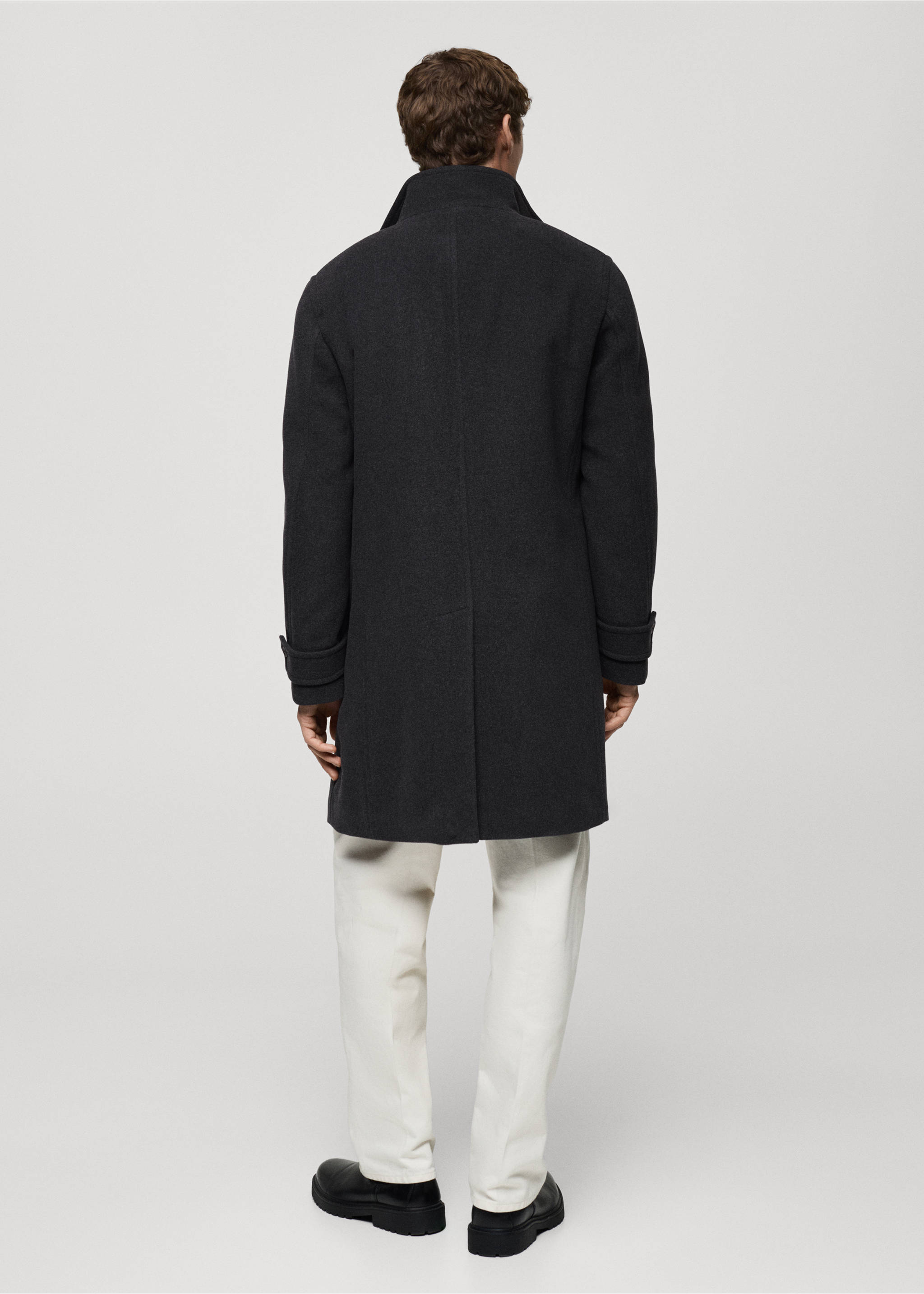 Quilted wool inner coat - Reverse of the article, Charcoal. Ref: 87020580-00.