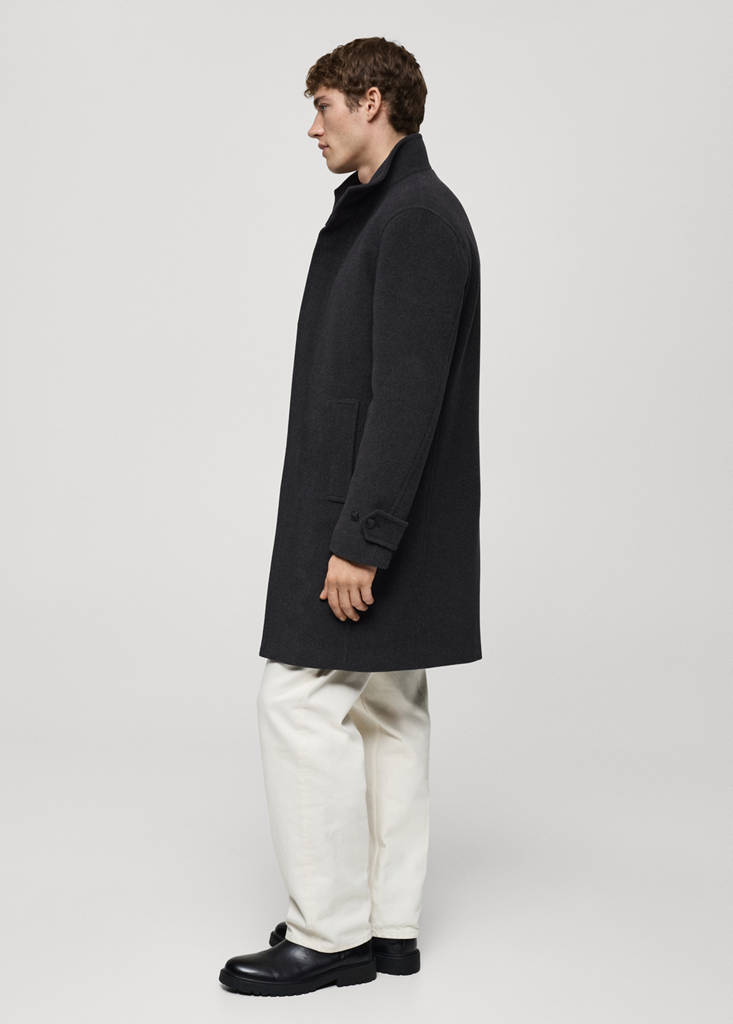 Quilted wool inner coat — Charcoal