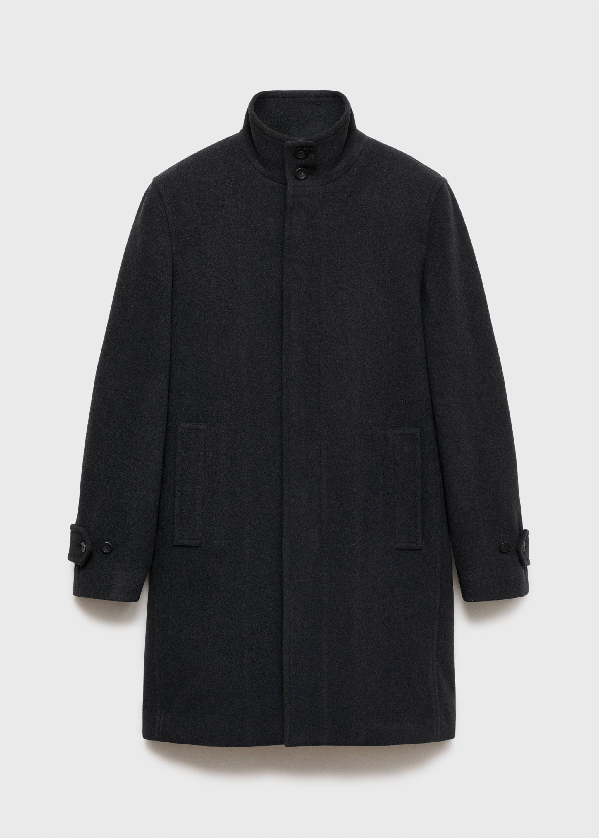 Quilted wool inner coat - Article without model, Charcoal. Ref: 87020580-00.