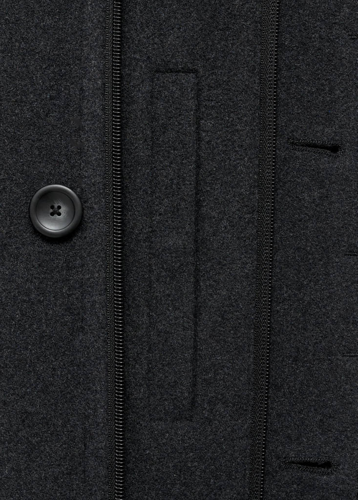 Quilted wool inner coat — Charcoal