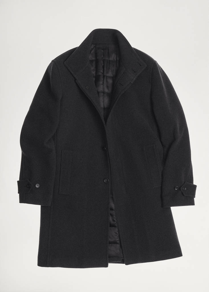 Quilted wool inner coat — Charcoal