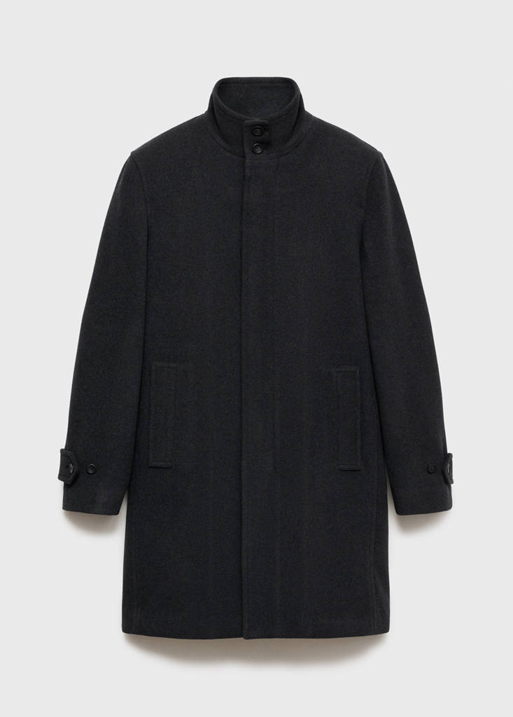 Quilted wool inner coat — Charcoal
