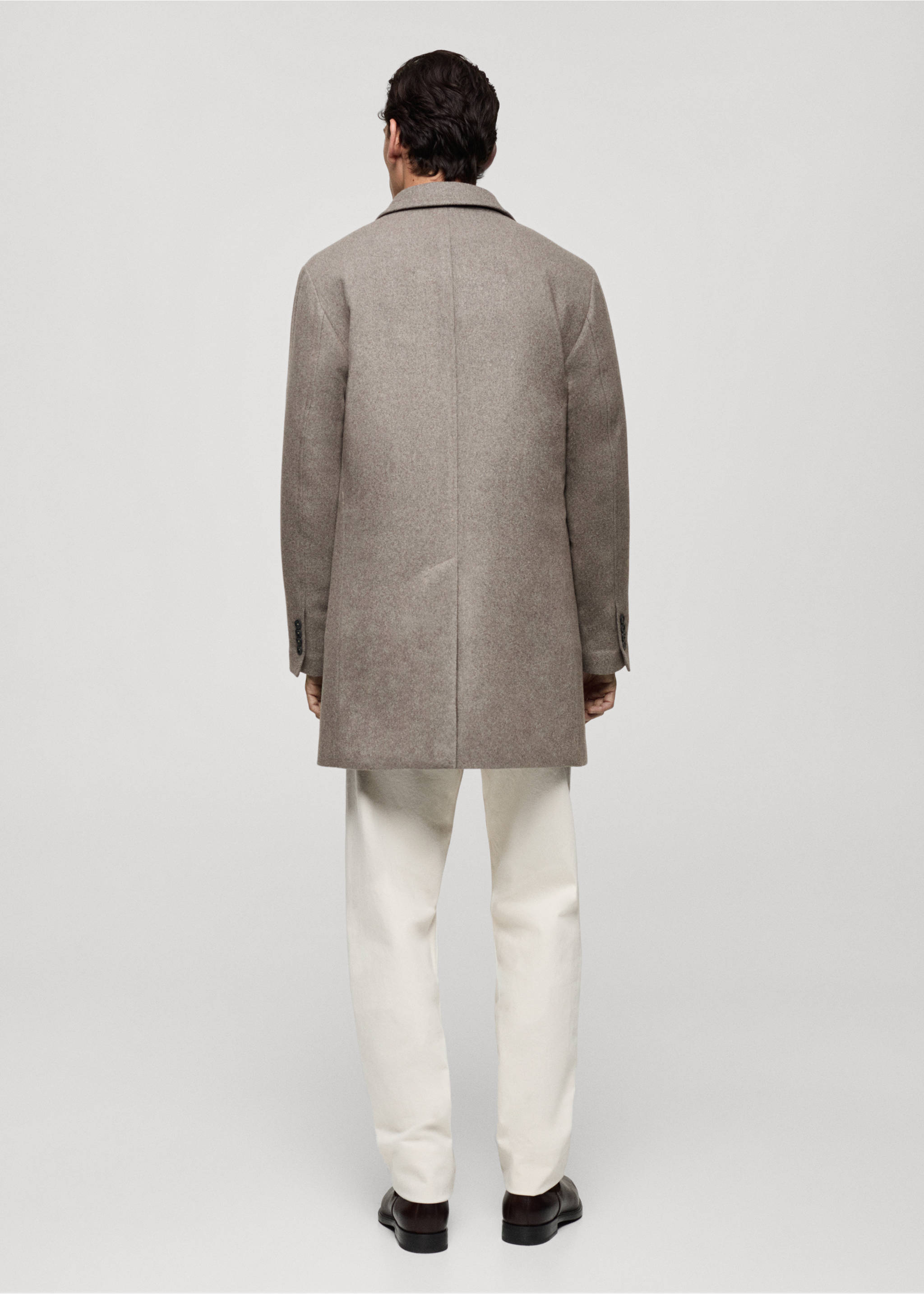 Quilted wool inner coat - Reverse of the article, Medium Brown. Ref: 87020581-00.