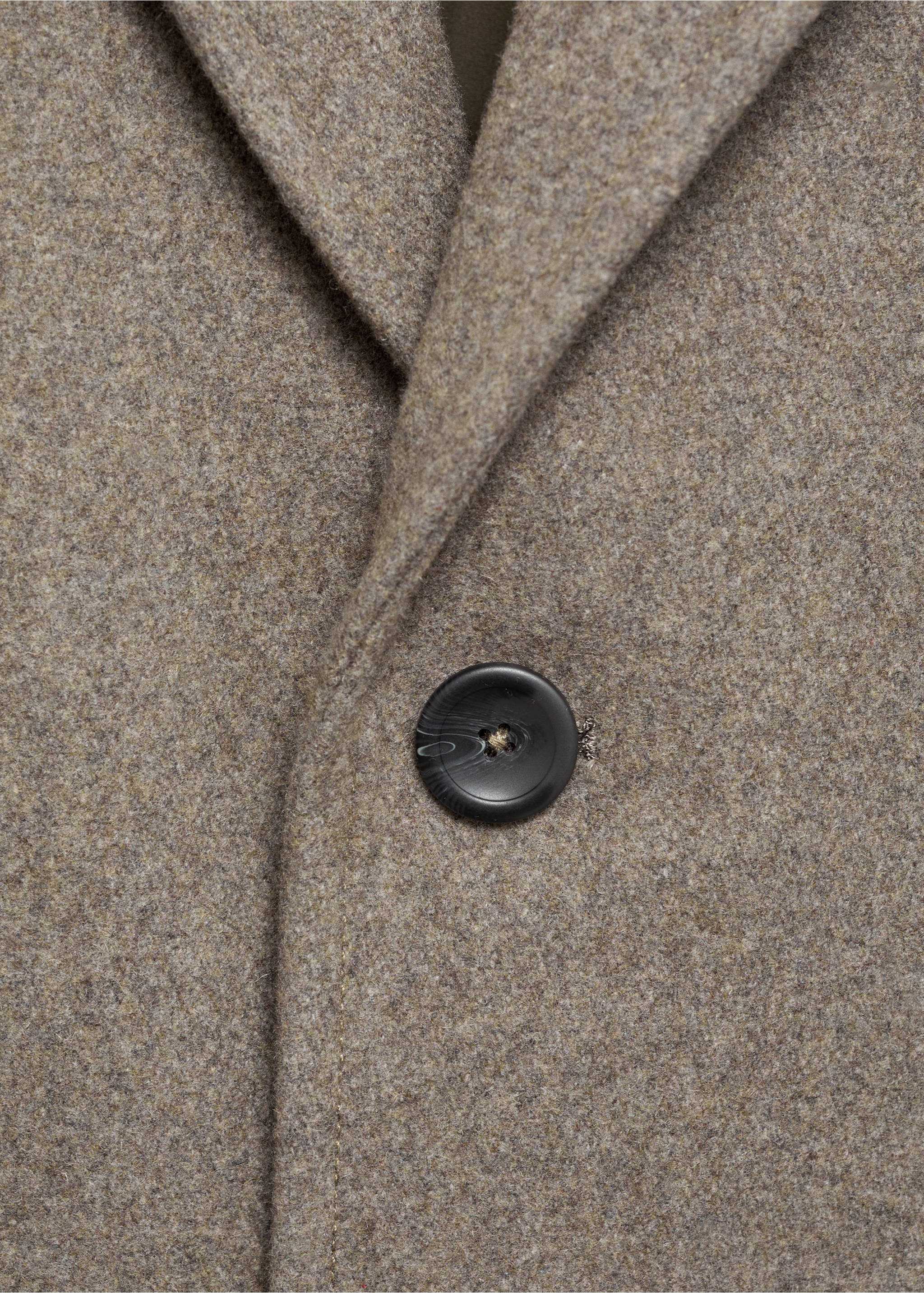 Quilted wool inner coat - Details of the article 8, Medium Brown. Ref: 87020581-00.