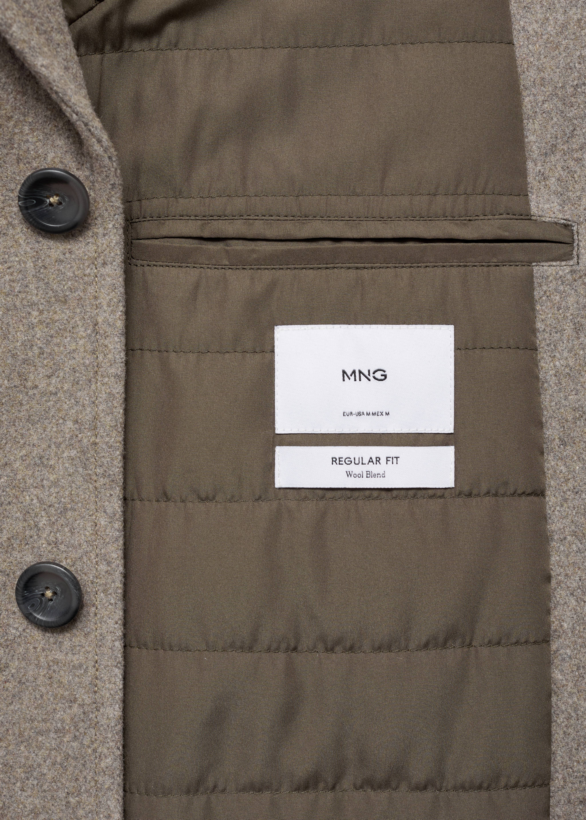 Casaco de lã com interior acolchoado - Pormenor do artigo 0