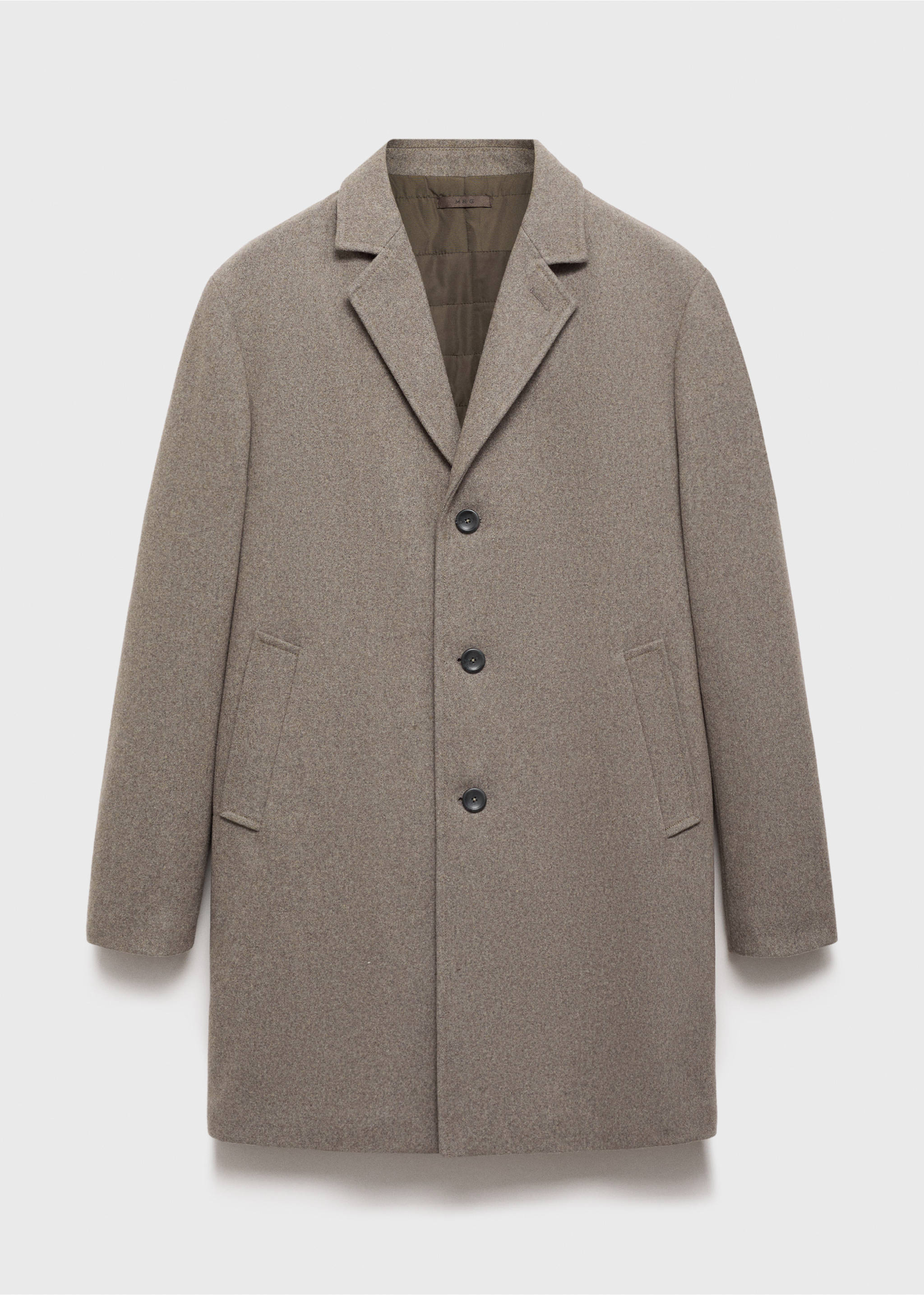 Manteau laine intérieur matelassé - Article sans modèle, Marron moyen. Ref: 87020581-00.
