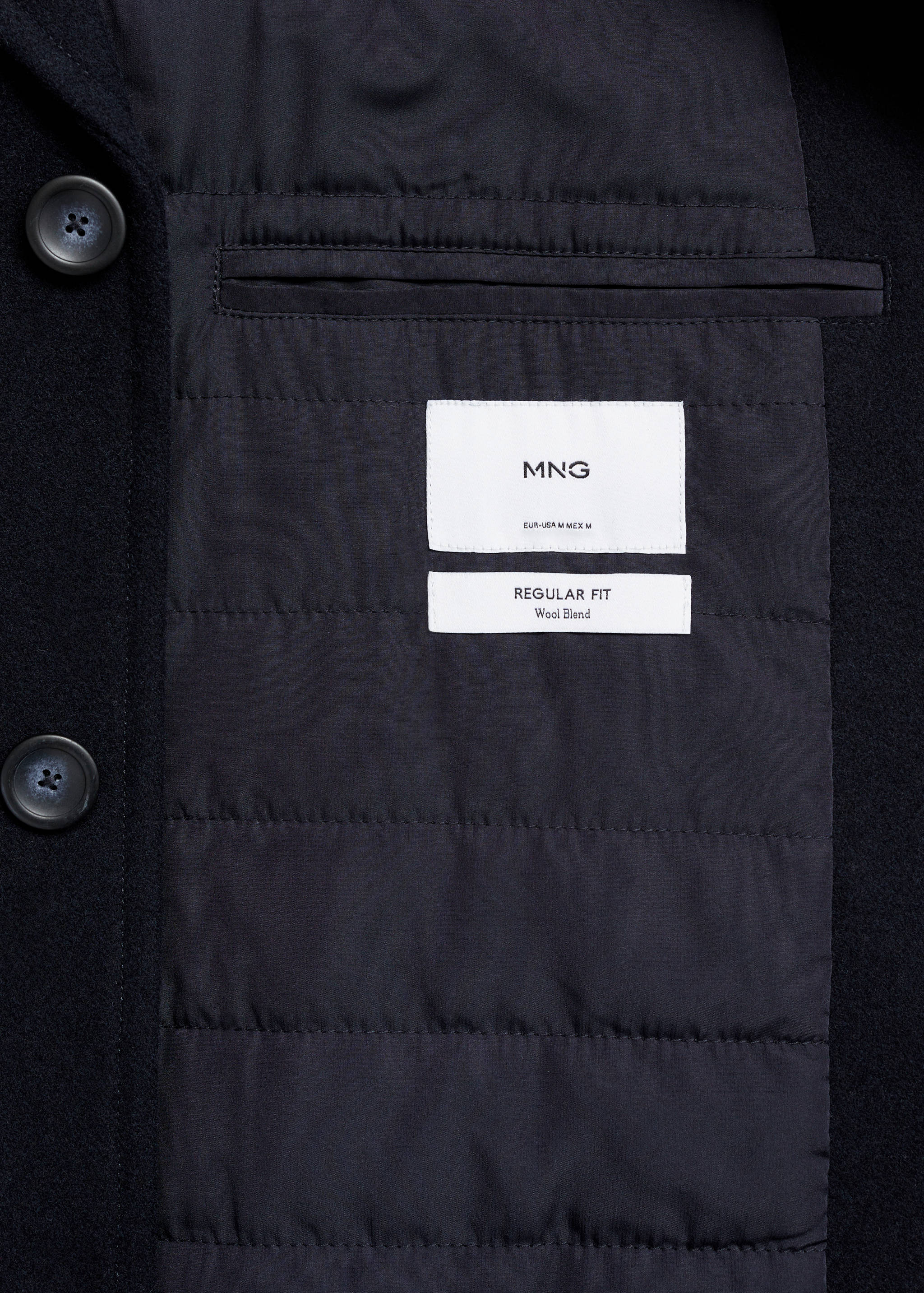 Casaco de lã com interior acolchoado - Pormenor do artigo 0