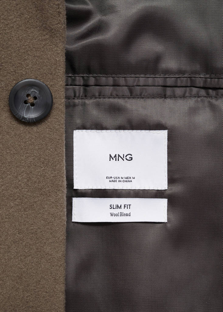 Wool coat with detachable collar — Medium Brown
