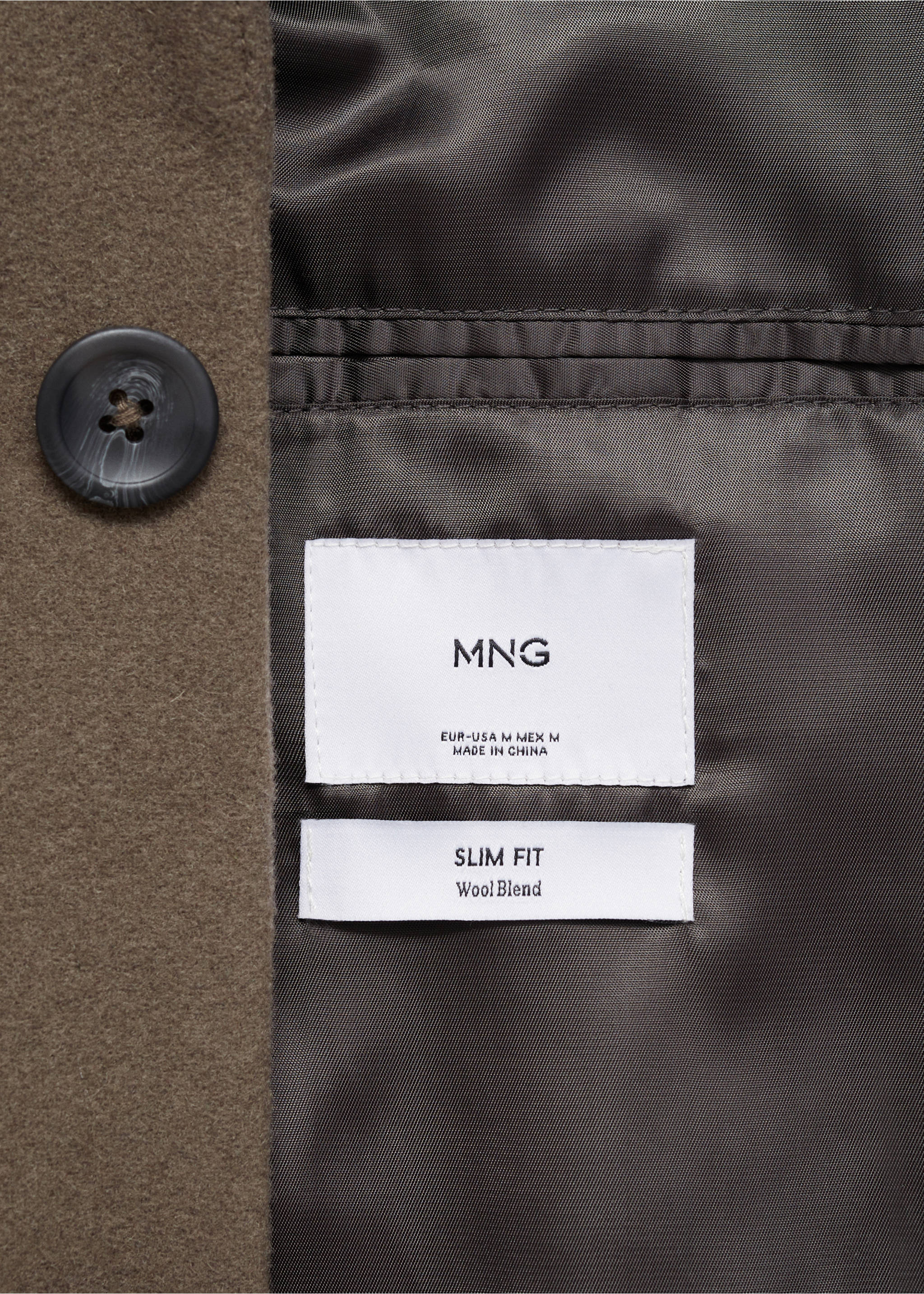 Detachable hood wool coat - Details of the article 0, Medium Brown. Ref: 87020582-00.