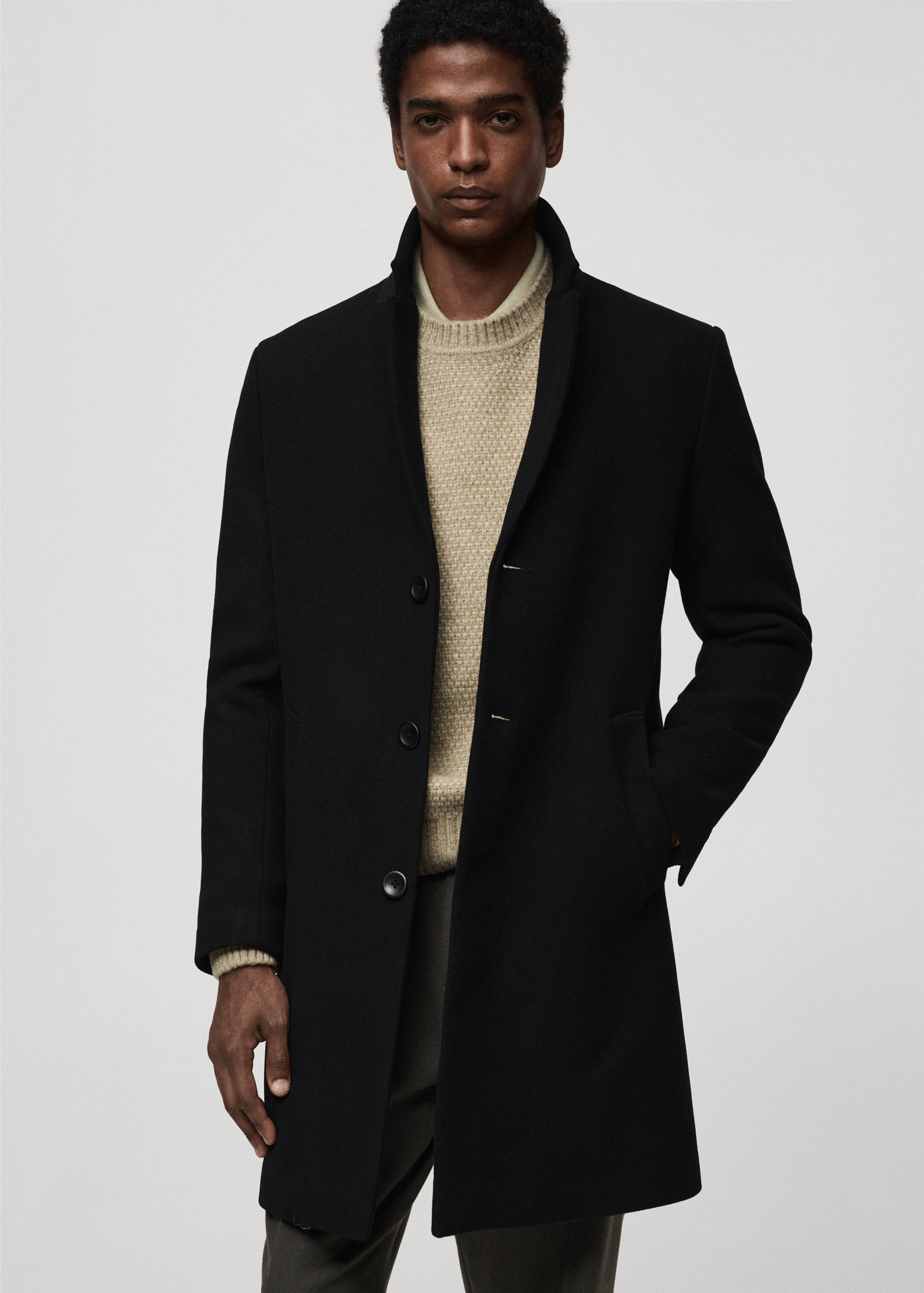 Detachable hood wool coat - Details of the article 4