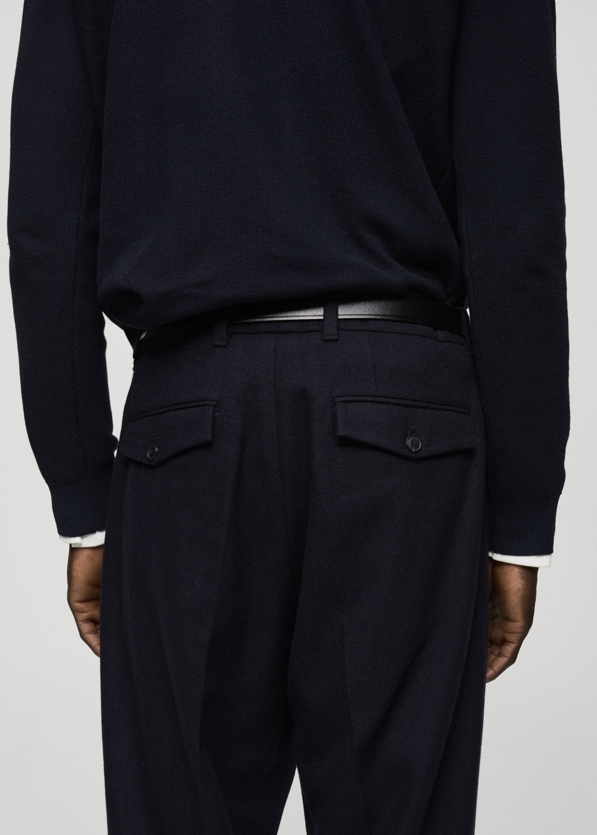 Slim-fit flannel pants - Details of the article 6