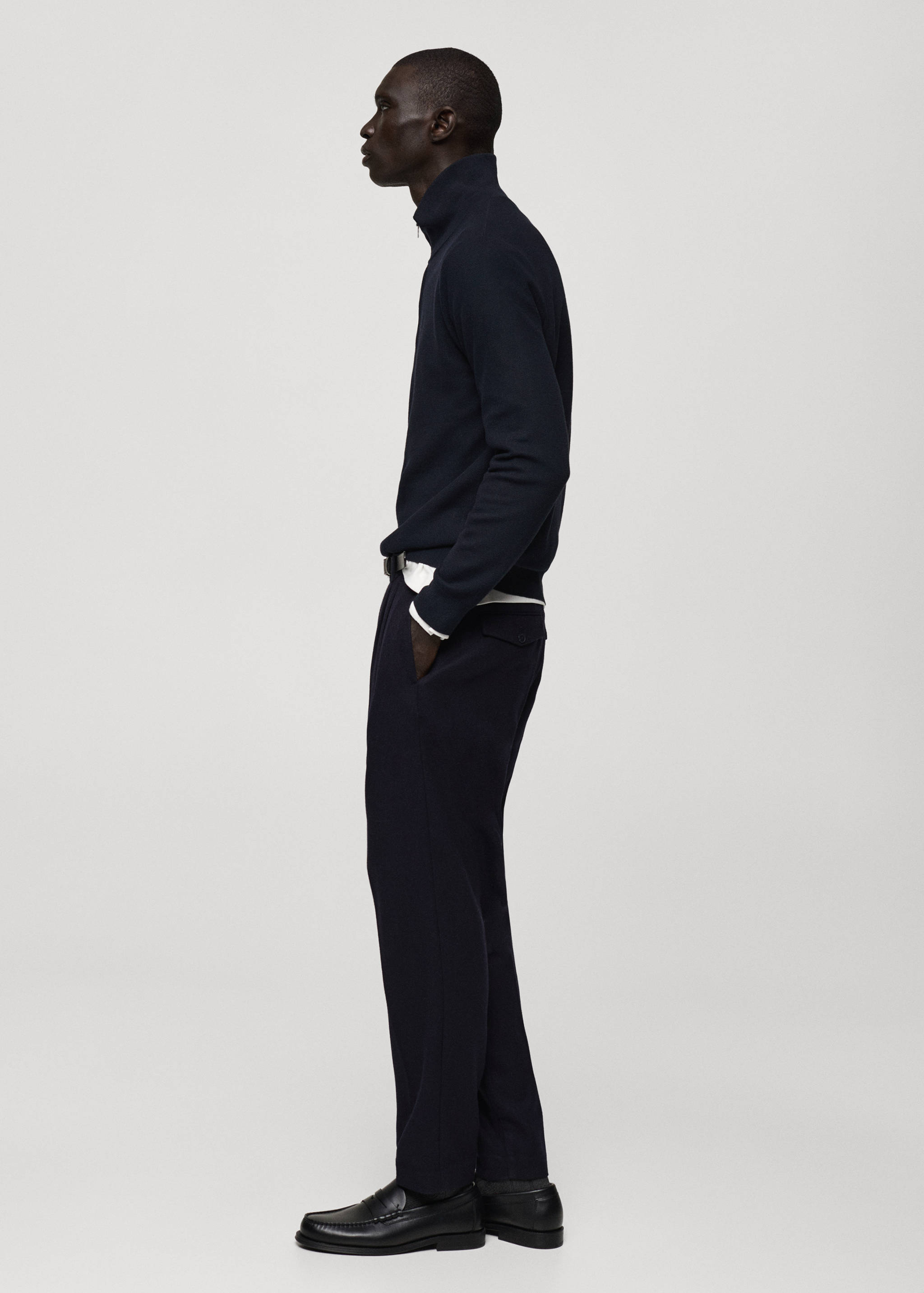Slim-fit flannel pants - Details of the article 2