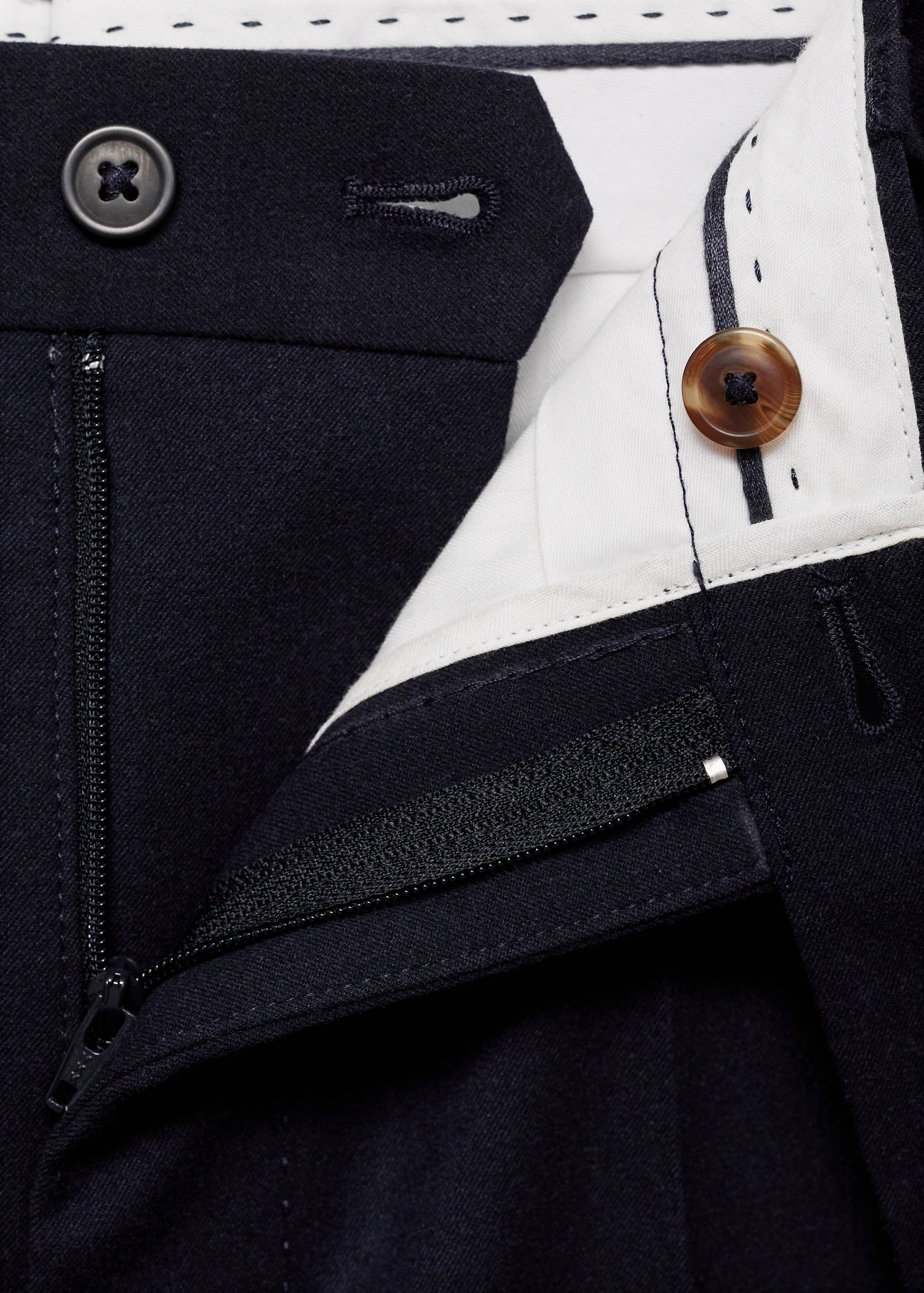 Slim-fit flannel pants - Details of the article 0